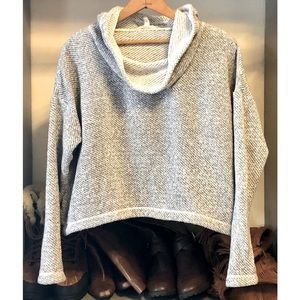 Eileen Fisher Gray Funnel Neck Cropped Hoodie-XS
